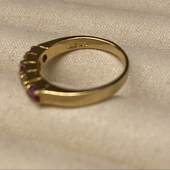 NWOT 14K Gold Plated Purple and Clear Crystal Stones - Picture 12 of 17